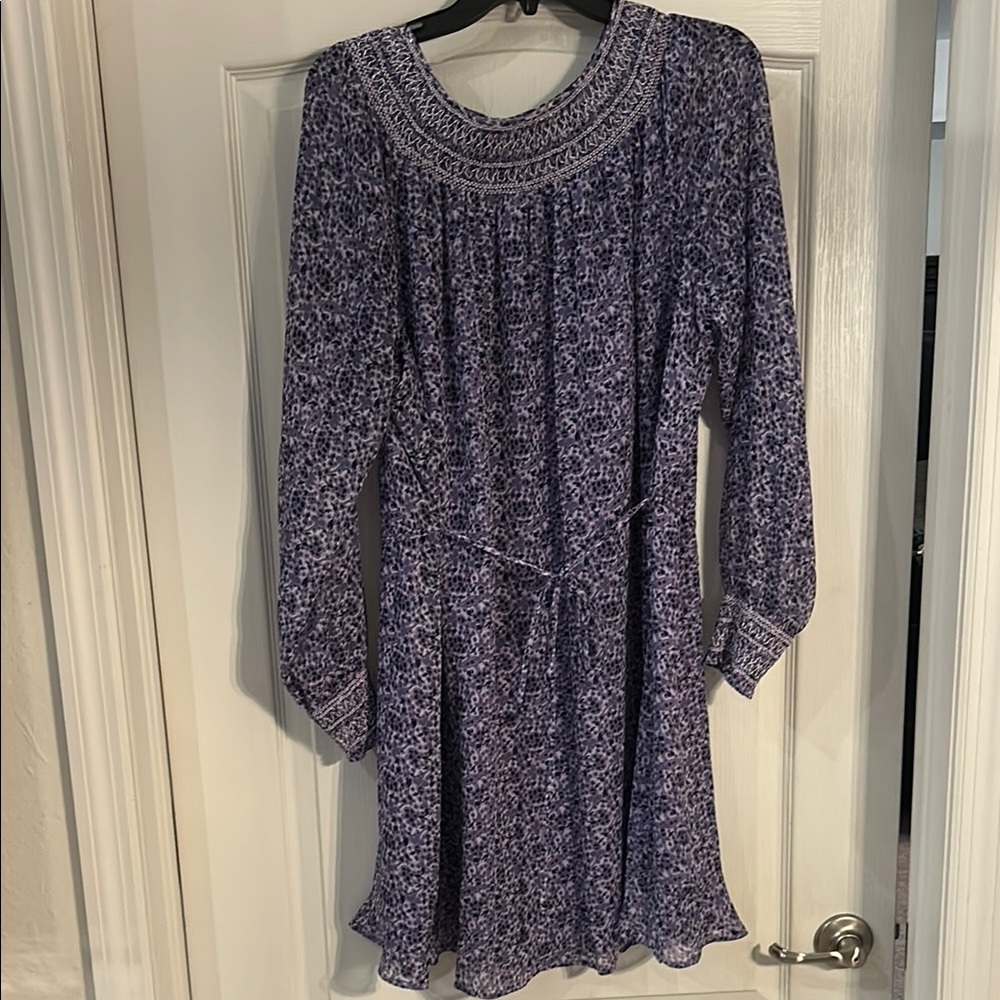 LOFT Blue purple and White Long Sleeve
